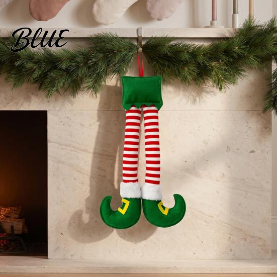 Christmas Ornament for Women Elf Legs Santa Legs Hanging Ornaments Plush Stuffed Xmas Car Pendant Decorative Fun Holiday Decor Mirror Door Handle,