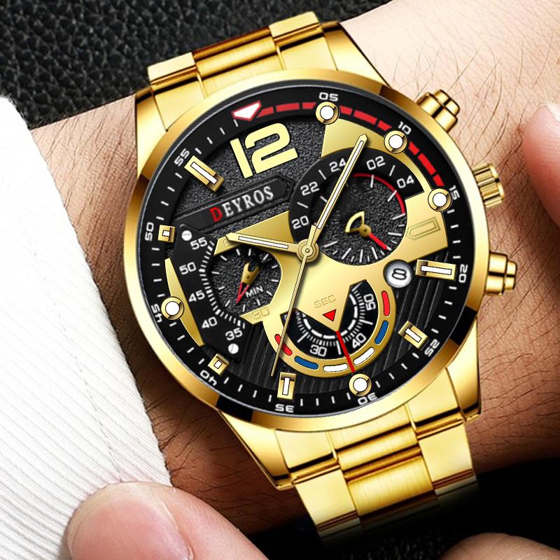 Stylish Men's Quartz Watch - Stainless Steel Calendar Watch with Classic Casual Design, Ideal for Daily Wear, Business, and Formal Occasions