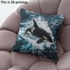 Orca Wave Ocean Throw Pillow Covers Pattern Cushion Cover Suitable for Sofa Bedroom Car Pillow Cover