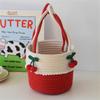 Sturdy and Portable Cherrys Designs Cotton Rope Storage Basket Home Accessory for Household Organization Solution