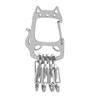 Stainless Steel Lucky Cat Keychain with Detachable S-shape Hooks Heavy Duty Outdoor Camping Portable Car Key Holder Metal Hanging Buckle Carabiner