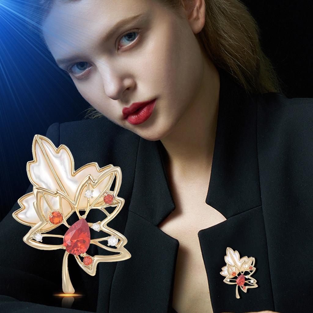 Canada Red Maple Leaf Small Brooch Women's Exquisite Premium Luxury Brooch Temperament Pin Suit High-end Accessories