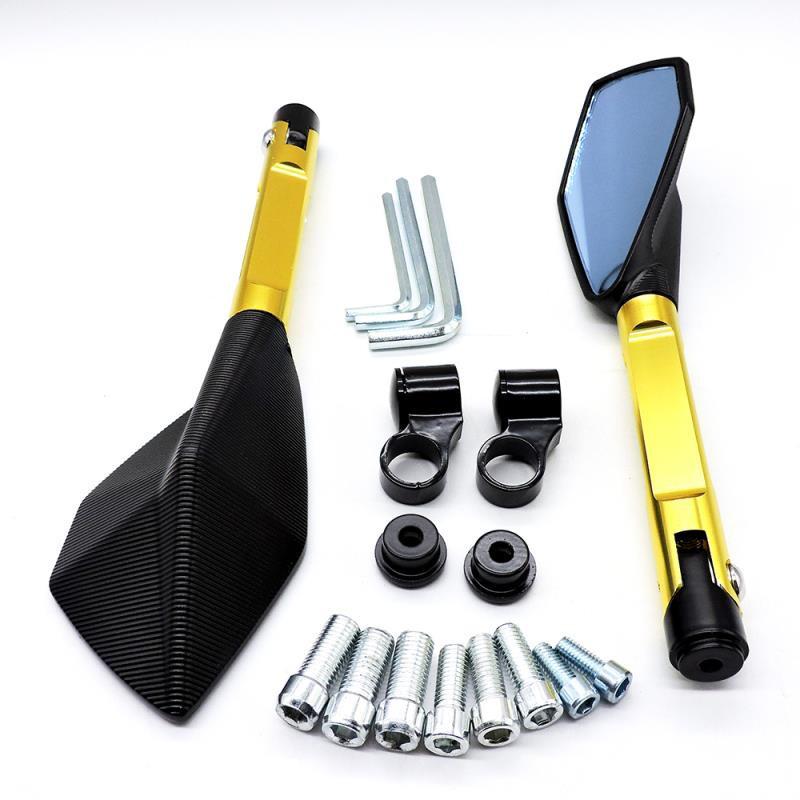 Pentagonal CNC Universal Motorcycle Rearview Reflective Mirror - Personalized Design, Hot Sale Reversing Assist.