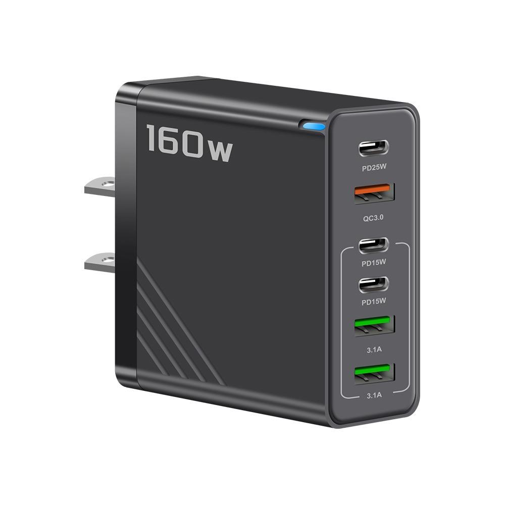 6 Anschlüsse 160W Ladestecker USB A+C Mehrfachanschluss-Ladegerät für iPhone/Xiaomi/Samsung