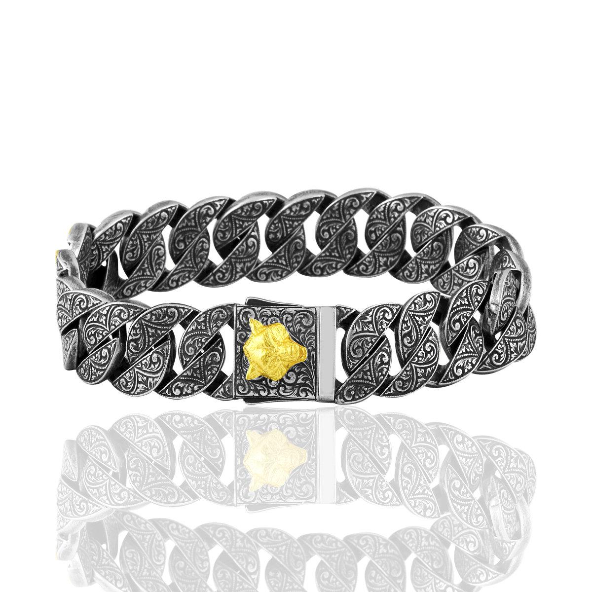 

Серебряный ручная инкрустация Серебряный браслет ручной работы 18cm серебряный