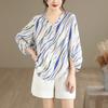 DIMANAF 2026 Women Plus Size New Summer Blouse Shirt Thin Casual Loose Lady Tops Tees Print Shirts