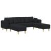 3 Piece Sofa with Cushions Black Fabric