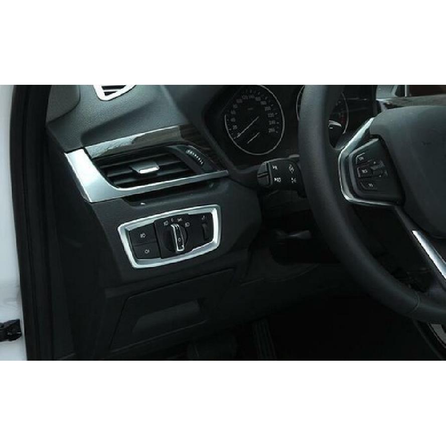 For BMW X1 2016- F48 ABS Silver Headlight Control Switch Frame Cover Trim
