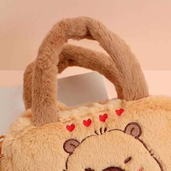 Kids Crossbody Bag Cartoon Animal Pattern Zipper Closure Adjustable Soft Shoulder Strap Handbag Wear-resistant Girl Bag
