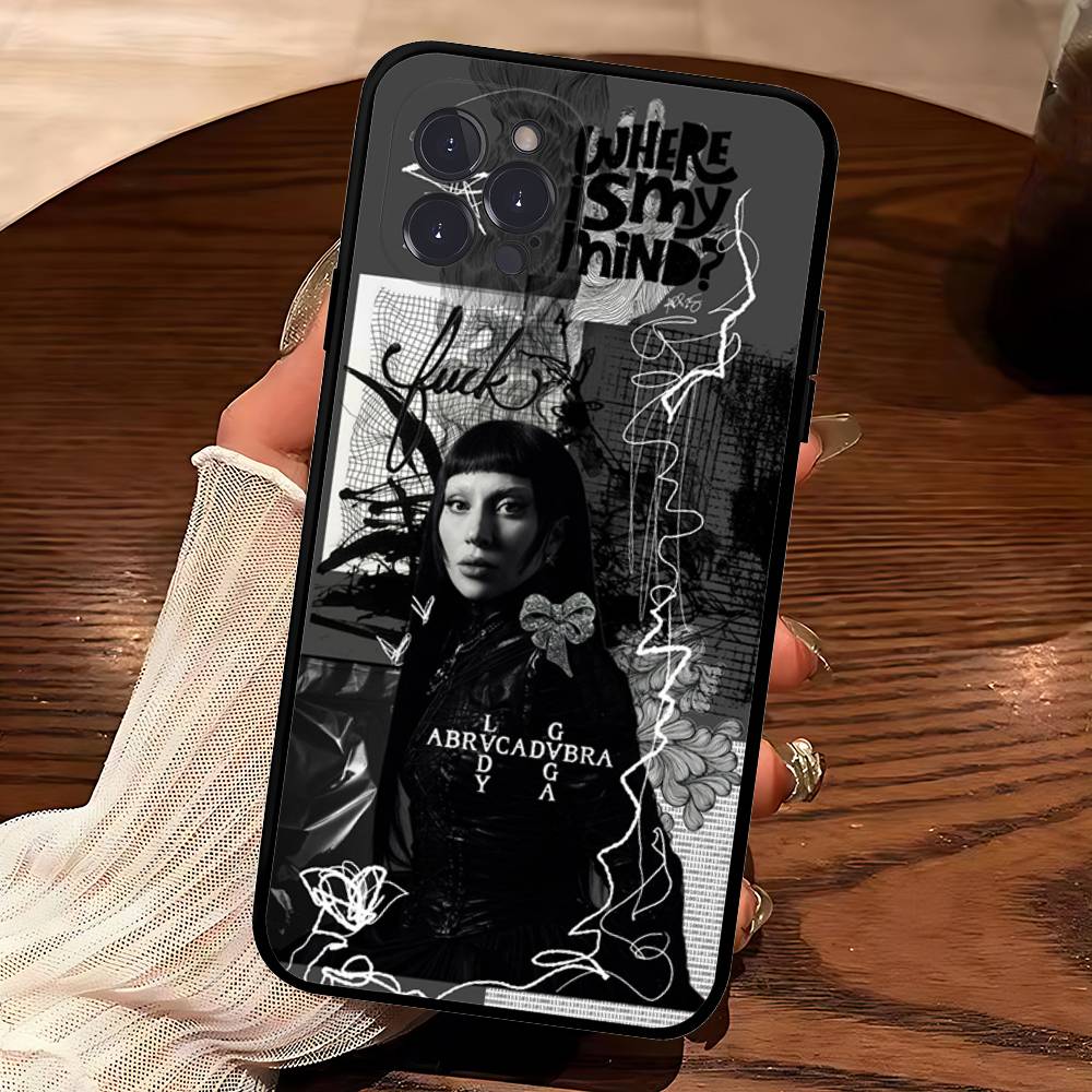 Coque de téléphone Singer L-Lady Gaga Pour IPhone 17 16 15 14 13 12 11 Pro Max Plus Mini Silicone Noir