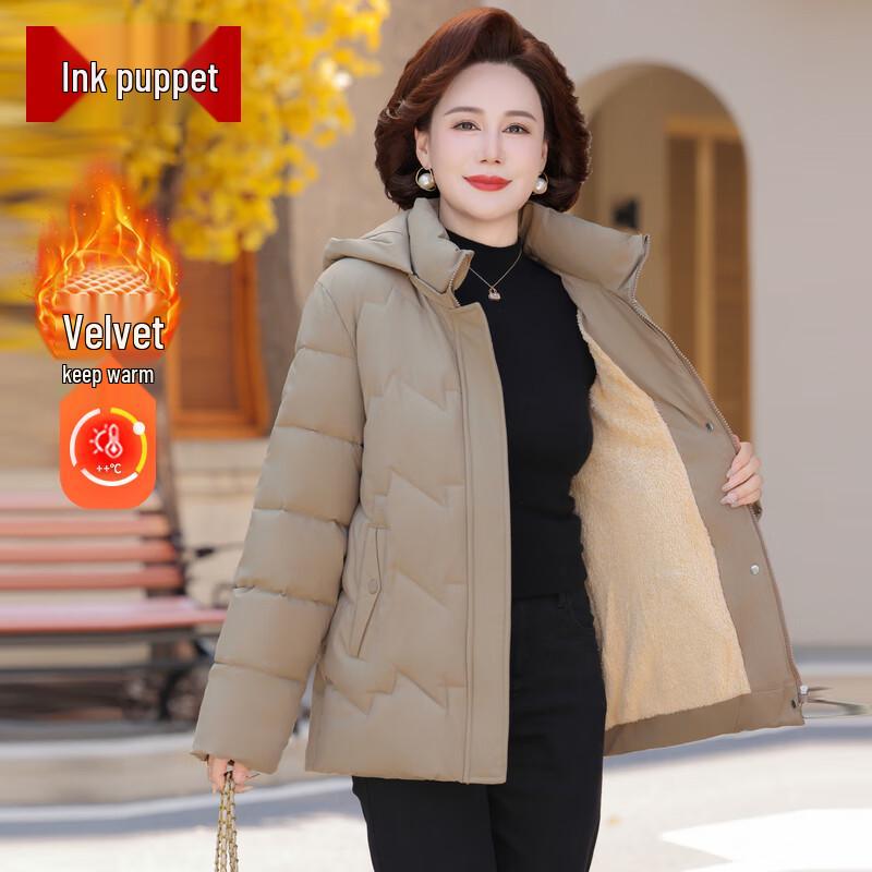 

Mo ou 2025 Women s Plush-Lined Thick Winter Padded Coat 3XL