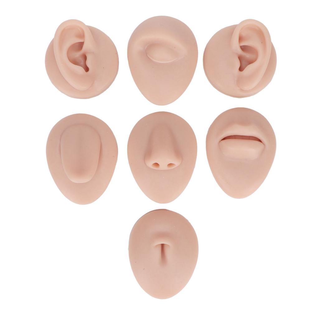 Silicone Body Practice Model Simulation Silicone Ear Eye Nose Mouth Tongue and Belly Button Model for Novice