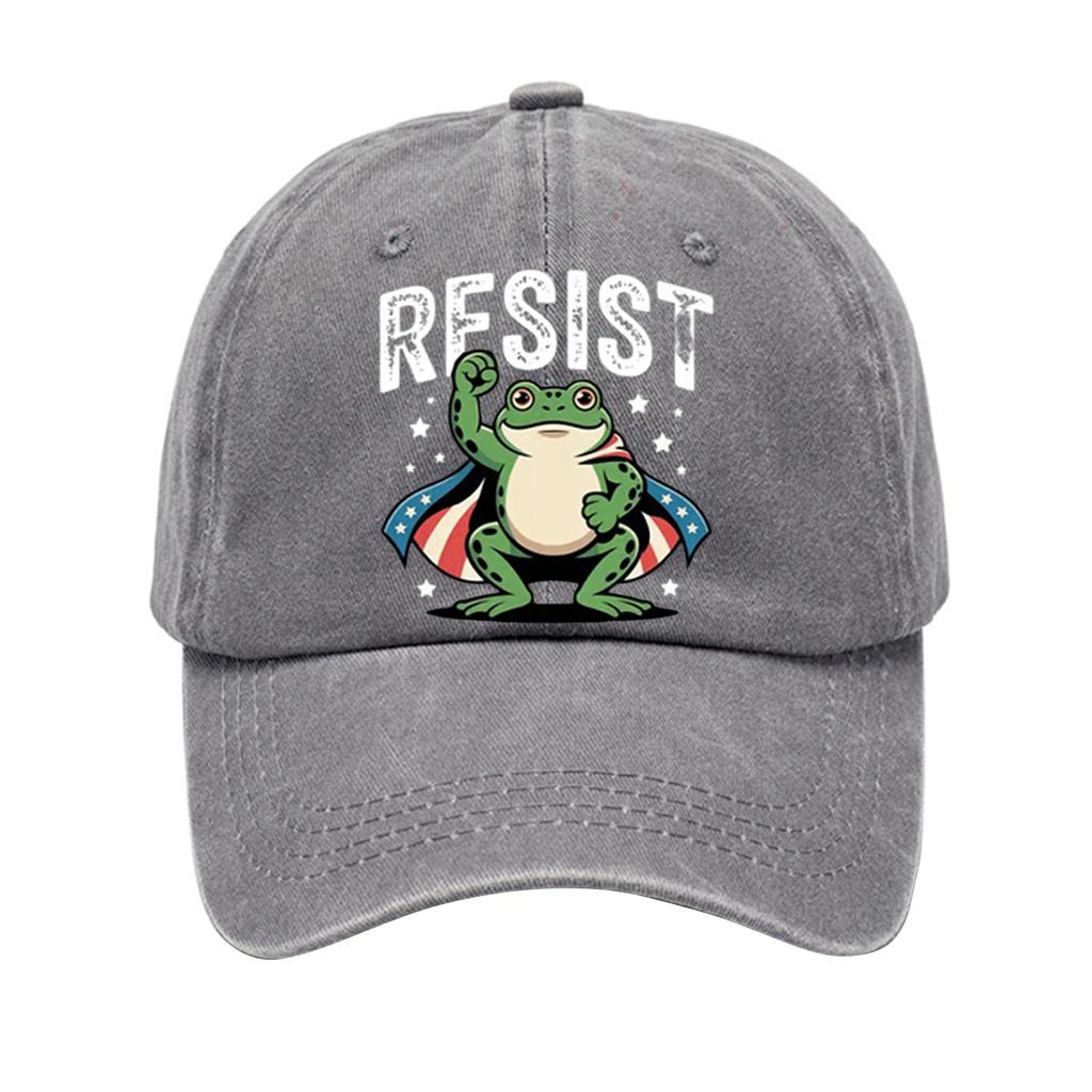 Men's Washed Cotton Baseball Cap With Printed Distressed Soft Top Denim Hat, Vintage Hat