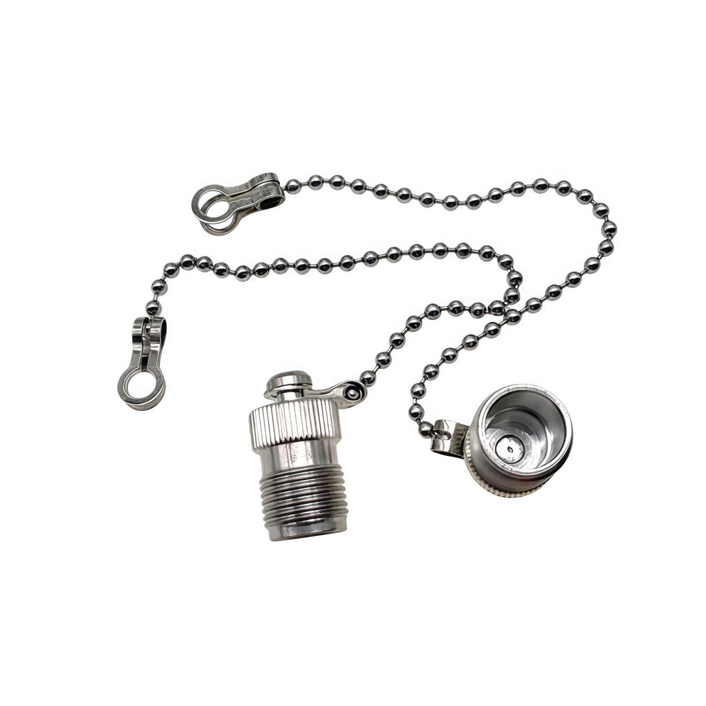 Copper TNC Male Connector Dust Cap with Chain