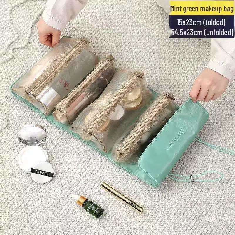 

Detachable 4-in-1 Travel Makeup Bag: Women s Portable Large-Capacity Cosmetic & Toiletry Storage