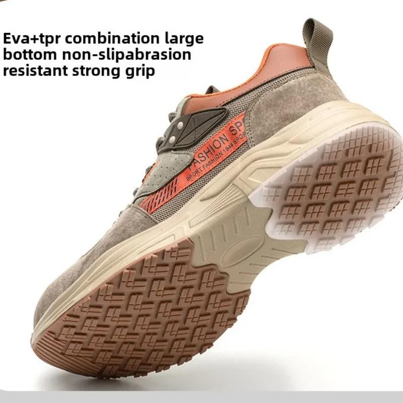 summer work shoes with plastic toe Anti Puncture Anti Smashing labor shoes industrial construction site safety shoes for men