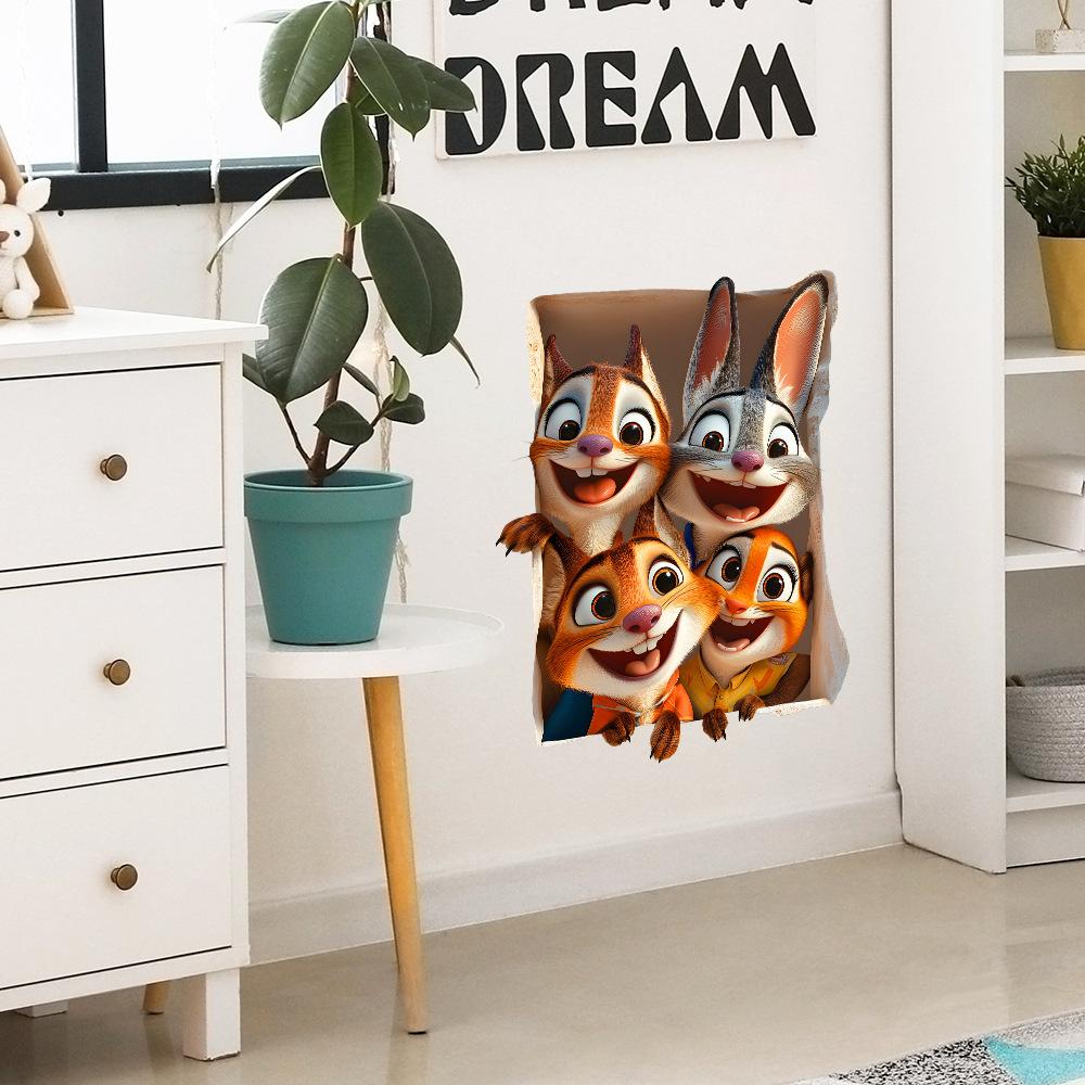 Cartoon Quirky Rabbit Bedroom Living Room Home Wall Beautification Decoration Wall Stickers