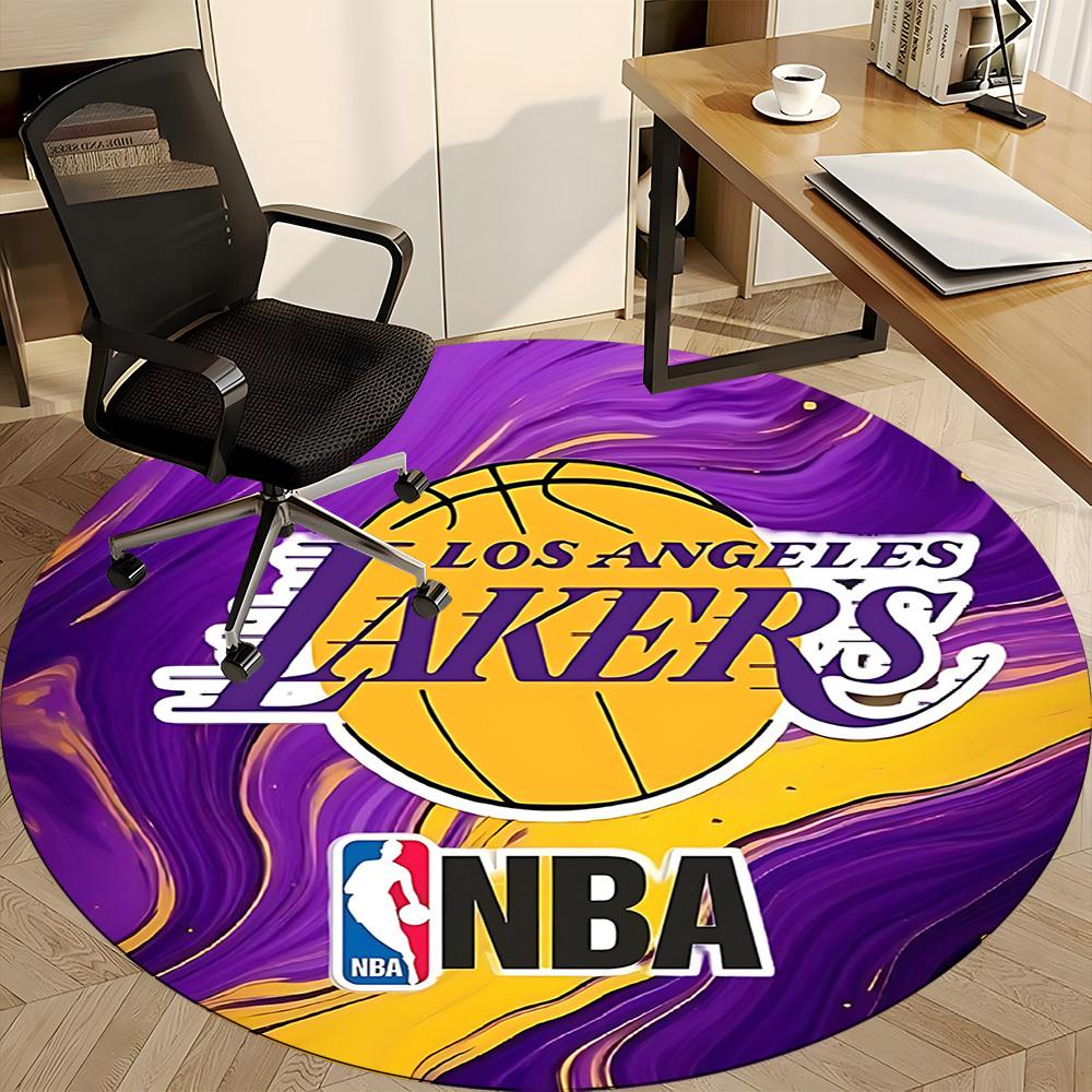 1pc Basketball Lakers Office Round Area Rug,  Under Office Chairs Bedroom Living Room Home Decor a0926182