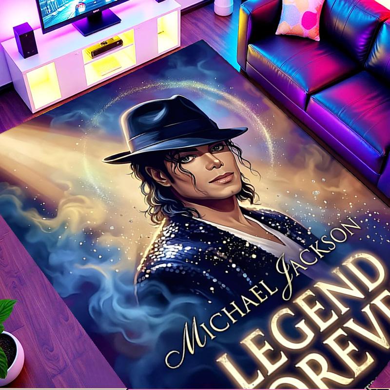 Michael Jackson Print Rug, Washable Floor Carpet, For Entryway Dorm Laundry Room Office Study, Home Decor Birthday Christmas Gift