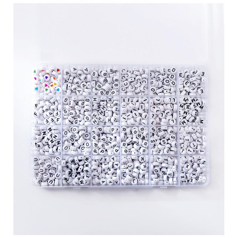 DIY Acrylic Letter Bead Bracelet Kit With 24-Grid 28-Grid Alphabet Beads Handmade Jewelry Crafting
