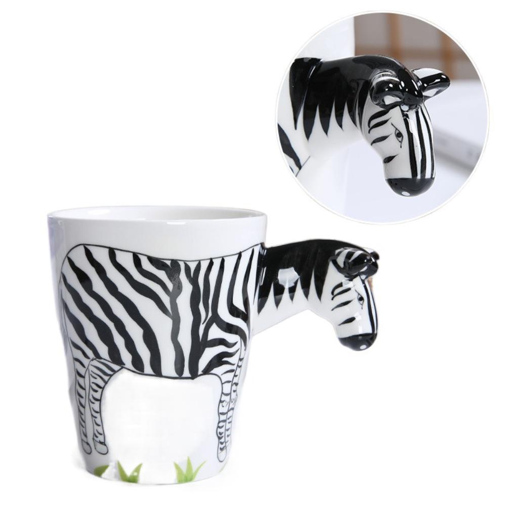 3D Animal Shape Handle Animal Shape Ceramic Cup Hand Painted Animals Mug  Living Room