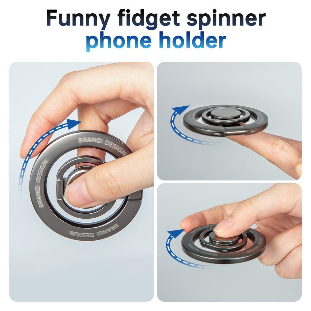 360° Rotating Magnetic Phone Holder – Multifunctional Metal Desktop Stand