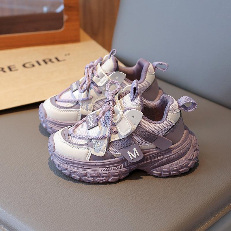 

Dirt-resistant girls shoes spring 2025 new girls fashion black dad shoes medium and older children s sports shoes trend 31 [inner length 19CM]