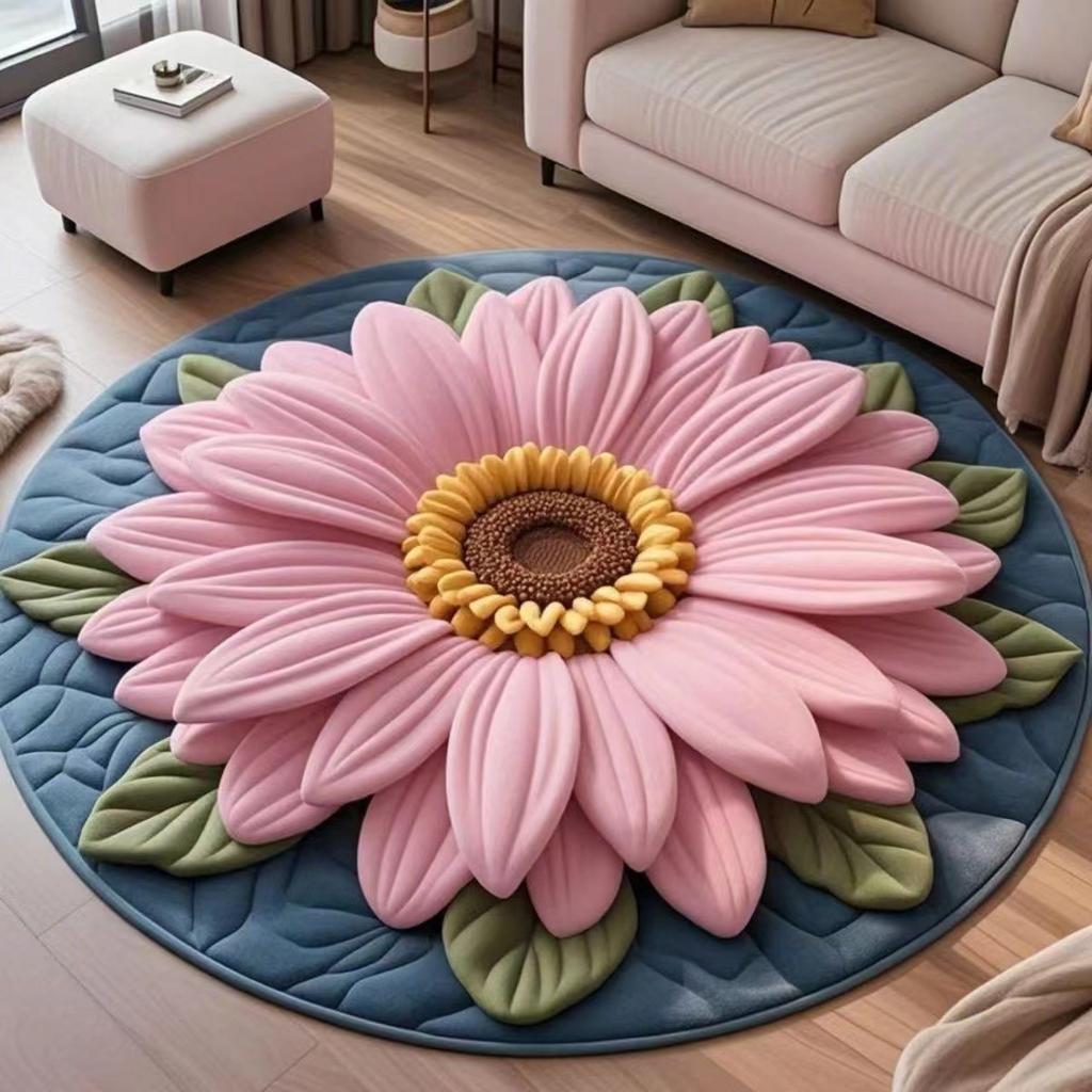 Tapis de Salon Floral Stéréoscopique 3D, Paillasson