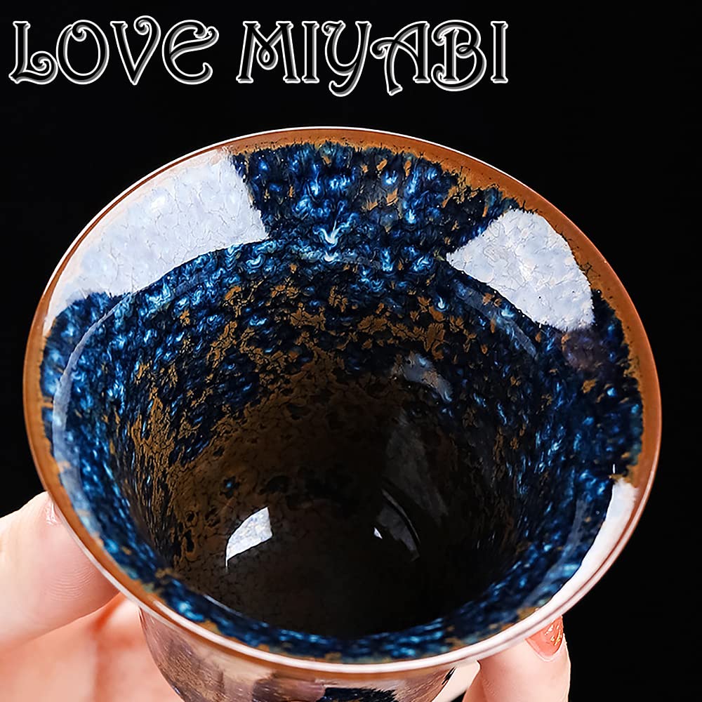 LOVE MIYABI Tenmoku Tea Nebula Haban Premium Sake Set of Paulownia Wood One of Three Great Produced In Fujian Chinese Chinese Folk Star Tea Sake Uban