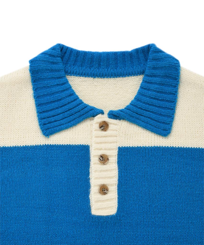 VISION STREETWEAR Vsw Washable Stripe Polo Knit Blue