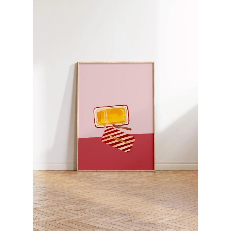 1pc Butter Poster Minimalist Kitchen Decor Funky Fun Food Baking Wall Art Perfect Gift for Butter Lovers Home Living Room Decor