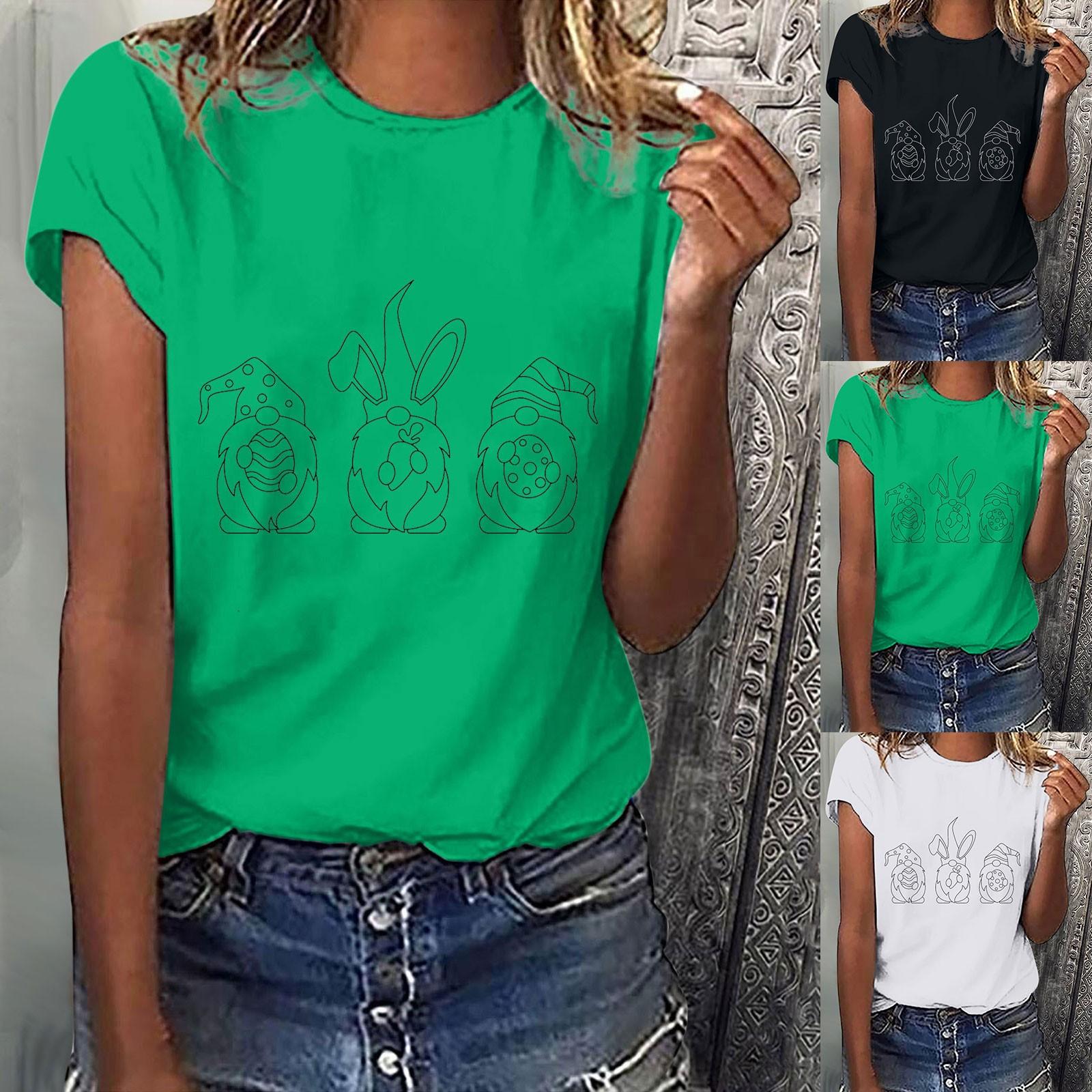 

Женская повседневная футболка с коротким рукавом и принтом, топ St. День Святого Патрика, Счастливая Пасха