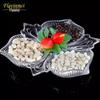 Flavinmci European Crystal Glass 2-Compartment Fruit Plate