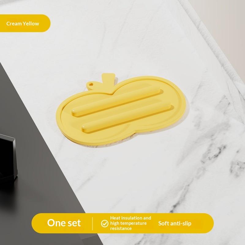 

Apple Shape Soft Silicone Pot Lid Drain Mat Multifunctional Heat Insulation Non-Slip Mat Placemats Bathroom Kitchen Accessories