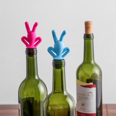 Silicone Wine Bottle Stopper Bunny Shape Flexible Durable Reusable Wine Sealer for Bottles Suitable for Home Bar Kitchen Use