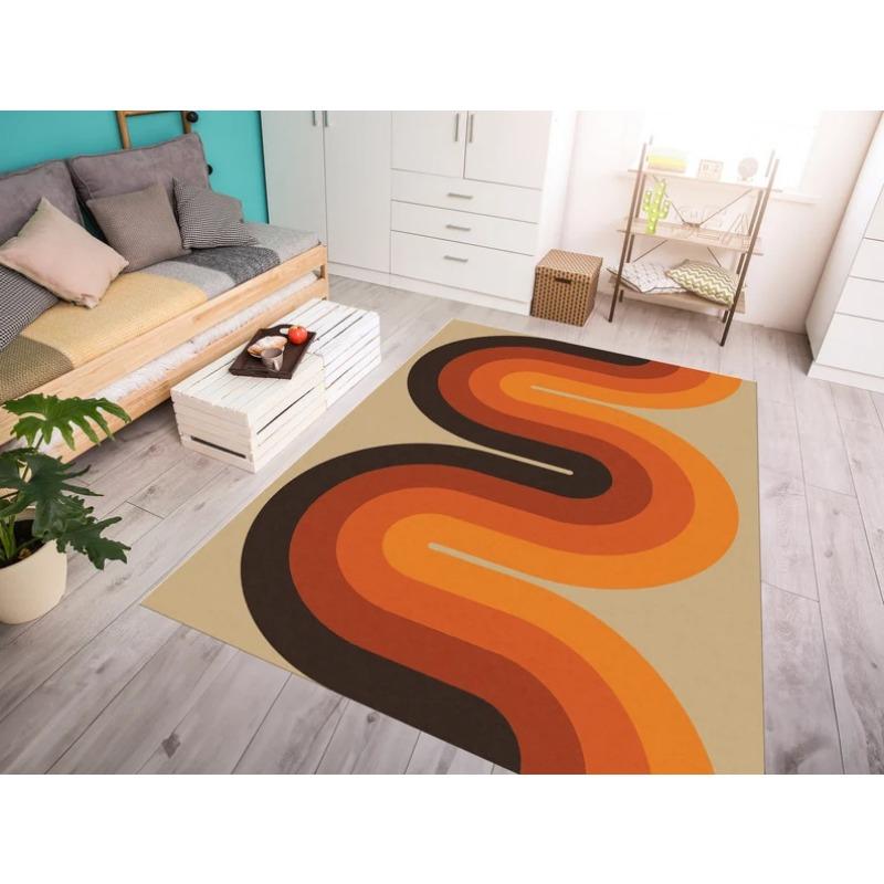 Vintage Rug Groovy Funky Rug Retro Area Rug Ben Eggehorn Rug Colorful Rug for Living Room Gift for Home Decoration Modern Rug