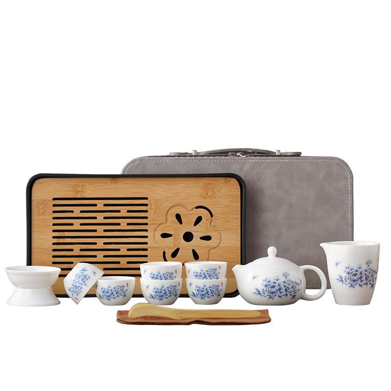 

Peony Guochao tea set High-end teapot office living room tea set