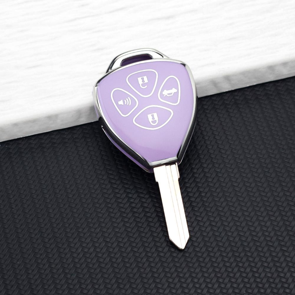 

2/3/4 Buttons Key Cover For Toyota Corolla VIOS Camry Yaris RAV4 HiLux Cruiser Fortuner TPU Car Key Case Fob Holder KeyChains