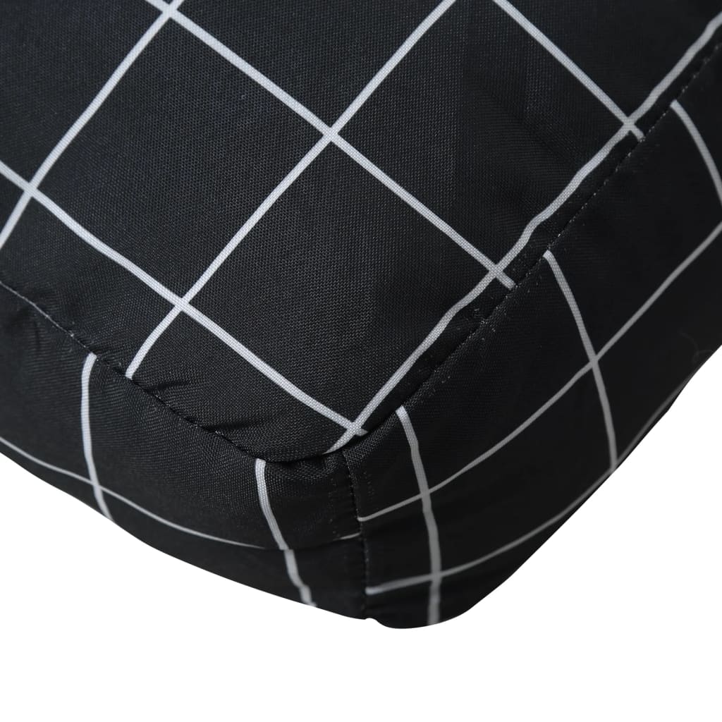 2 Piece Pallet Cushions Black Checkered Fabric