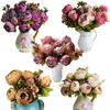 8Pcs Artificial Peony Realistic Easy To Use Vintage Artificial Peony Bouquet