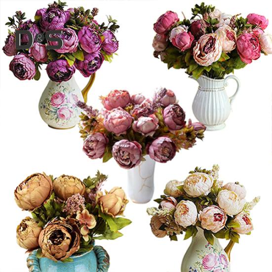 8Pcs Artificial Peony Realistic Easy To Use Vintage Artificial Peony Bouquet