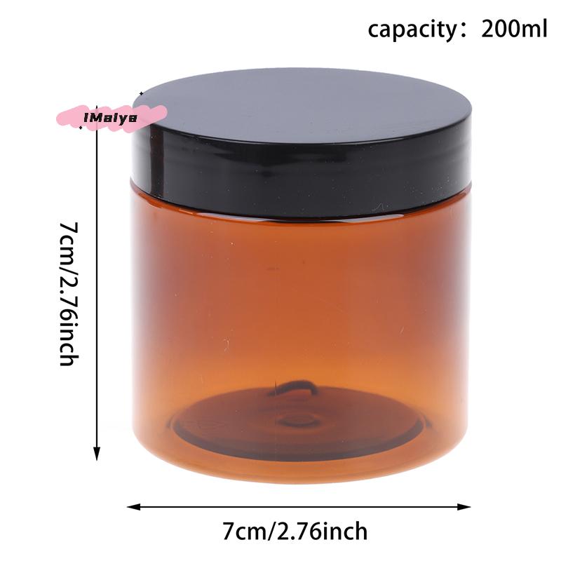 M-1pcs 200ml Wide Mouth Empty Makeup Jar Pot Amber Brown Cosmetic Face Cream Bottles Lip Balm Sample Container Jar Pot Makeup