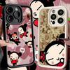 Phone Case for iPhone 17 Air 16E 15 16 Pro Max Cartoon Cute Pucca Garu Cover 14 Plus 13 12 Mini Soft Shell Silicone Fundas