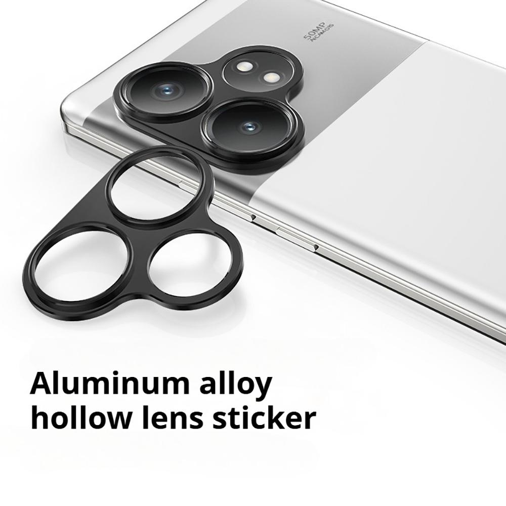 For Realme GT 6T 5G/GT 6 5G Hollow Lens Protector Aluminum Alloy Phone Camera Bezel Cover