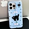 Jelly 2-in-1 for Apple Phone Case New Case 2-in-1 Phone Case Replacement Frame Little Black Cat Cartoon Cute