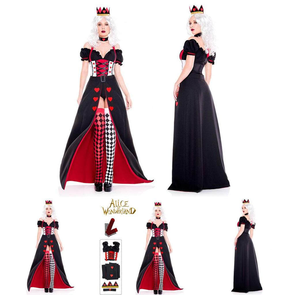 Fancy Polyester Alice In Wonderland The Red Queen Halloween Outfit