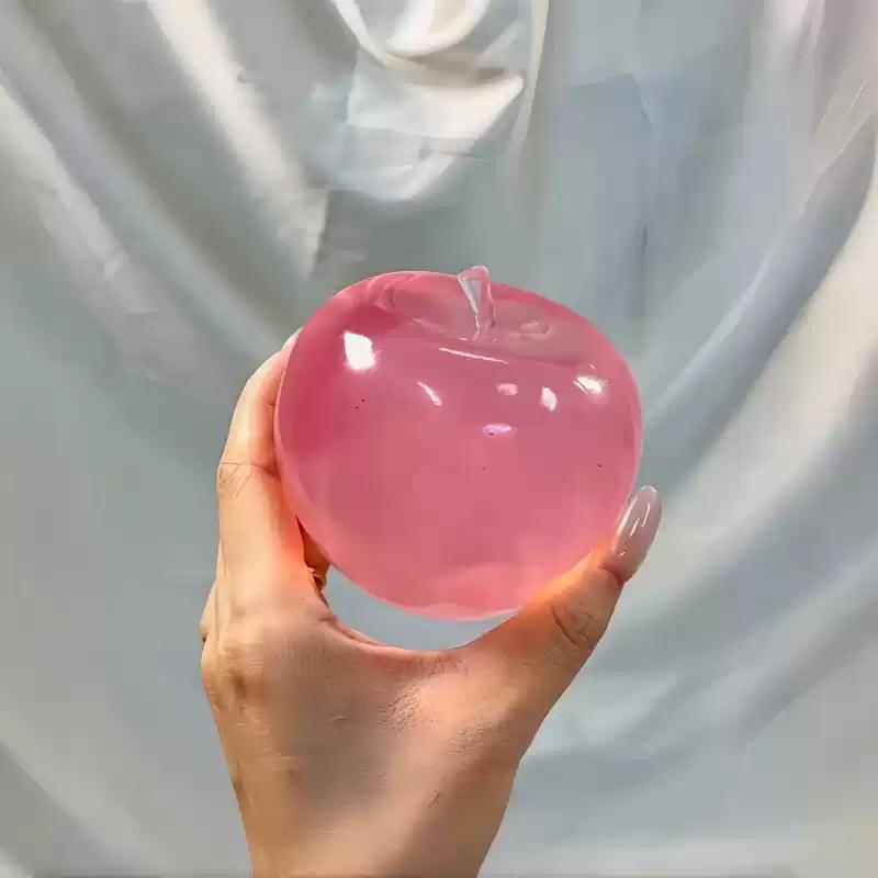NIEUWE Squishy Groene Appel Stressbal Zacht Fidget Sensorisch Speelgoed Stuiterende Knijpspeeltje voor Volwassenen Kinderen Handoefening Knijpen Cadeaus roze