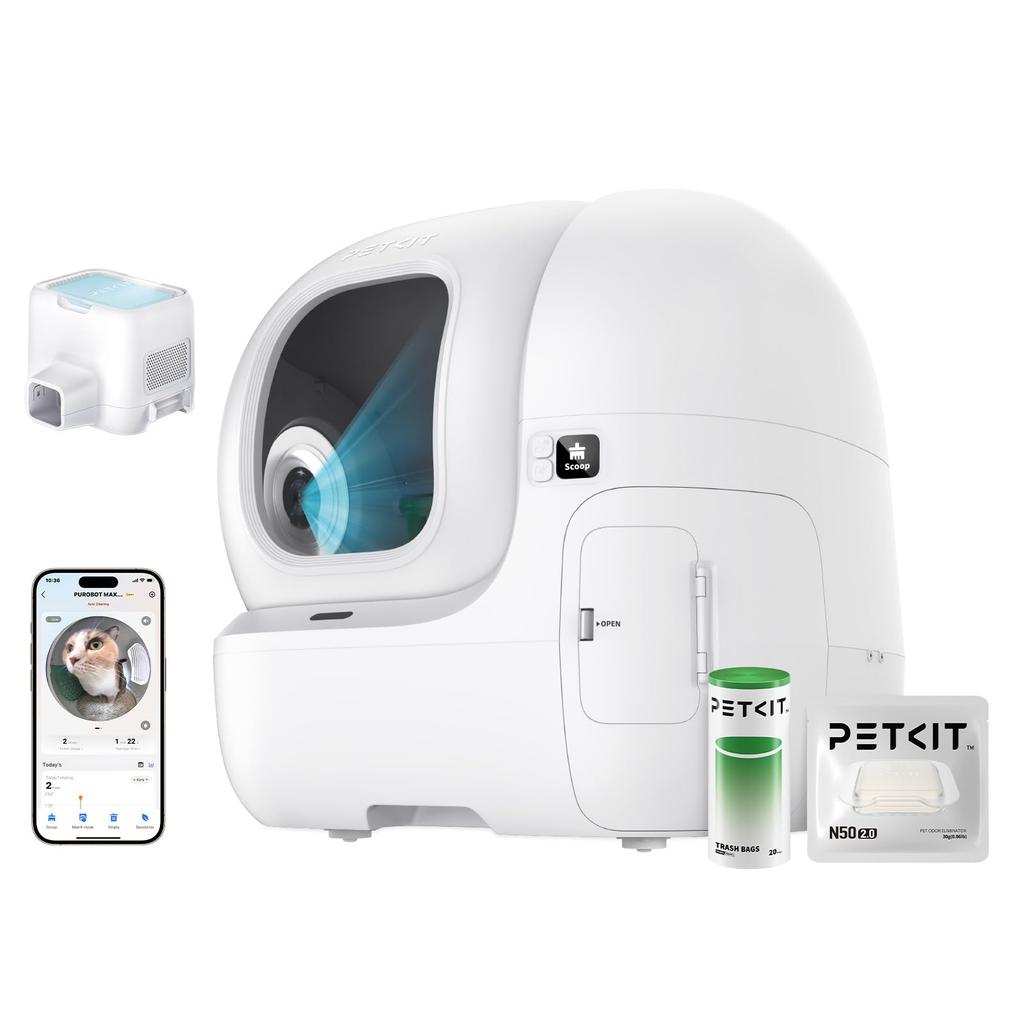PETKIT Cat Automatic Toilet with Night Vision Compatible with both Drawstring Excretion No Smartphone Sensor Automatic Regular Easy to House Dedicated