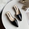 Half slippers women's summer new pointed mid-heel shoes