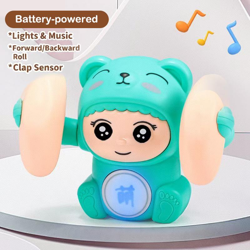 360° Tumbling Monkey Toy Adorable Musical LED Light Interactive Toy for Kids Boys Girls Party Supplies